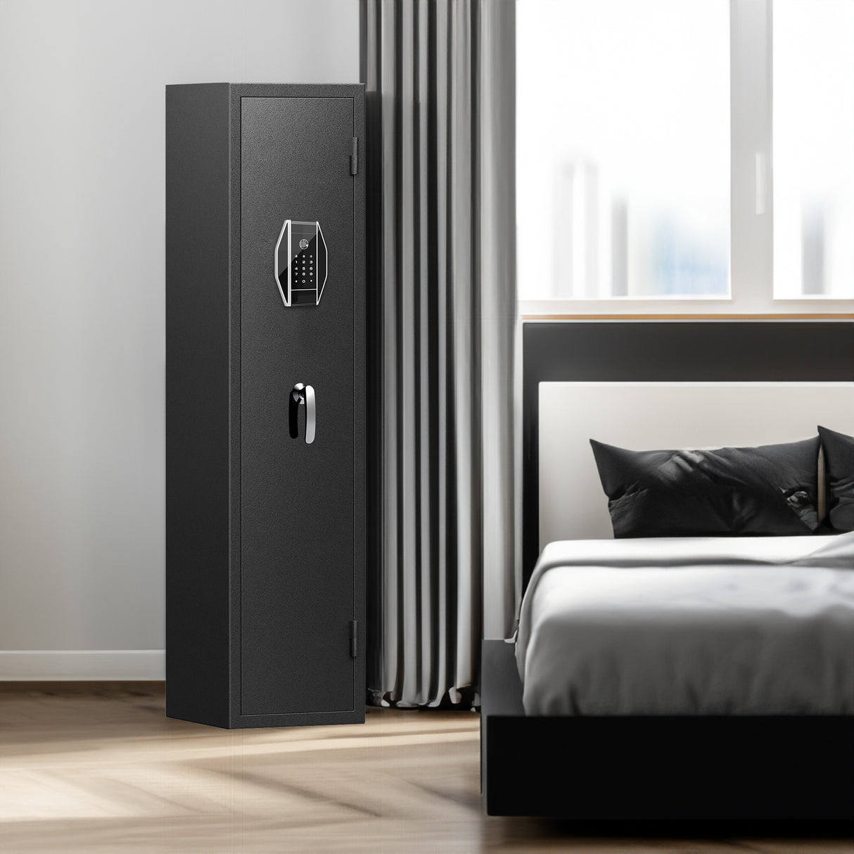 3-4 rifle and handgun safes, quick fingerprint with detachable rack and 2 adjustable gun slots - V.I.P Digital Presence