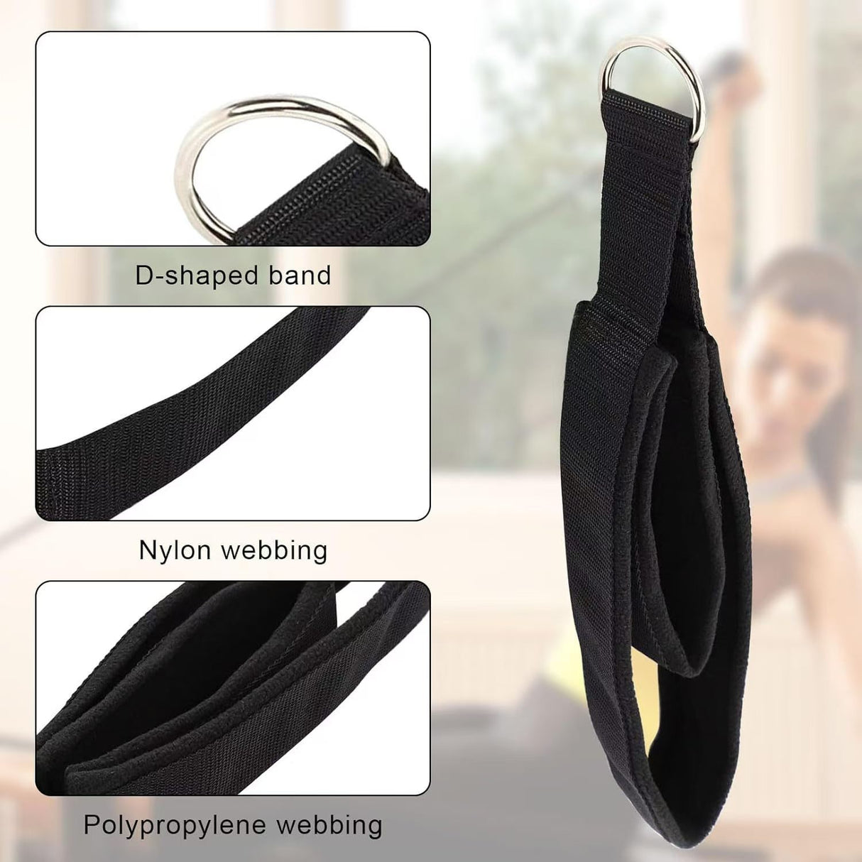 Correa de muñeca con hebilla de tobillo y doble anilla para yoga y pilates, accesorio para el hombro, accesorios deportivos