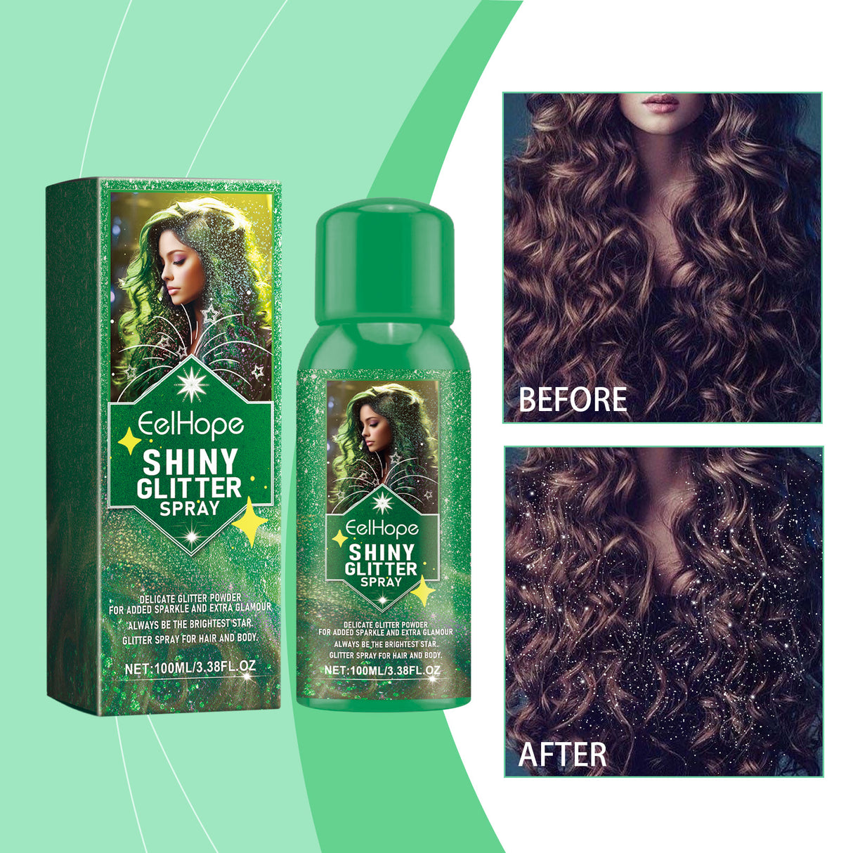 Color Brightening Glitter Spray, Party Hair Body Spray Shimmer Highlight Brightening Glitter Spray - V.I.P Digital Presence