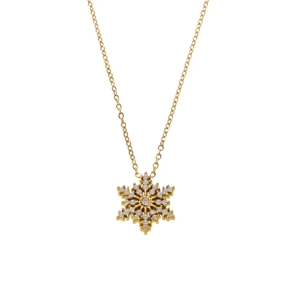 Stainless Steel Inland Zircon Snowflake Necklace - V.I.P Digital Presence