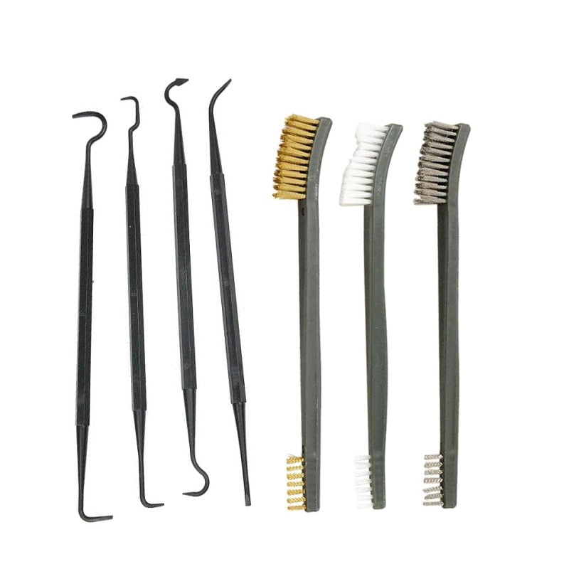 7pcs/Set 3pcs Steel Wire Brush + 4pcs Nylon Pick Set Universal Gun Hunting Cleaning Kit Tactical Rifle Pistol Gun Cleaning Tool - V.I.P Digital Presence