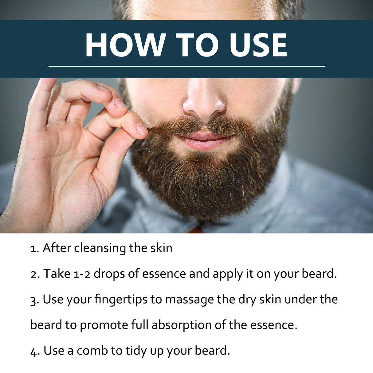 Beard Fuller & Strengthen Serum, Soft And Bright Men's Beard Strong Root Nourishing And Bushy Care Essence - V.I.P Digital Presence