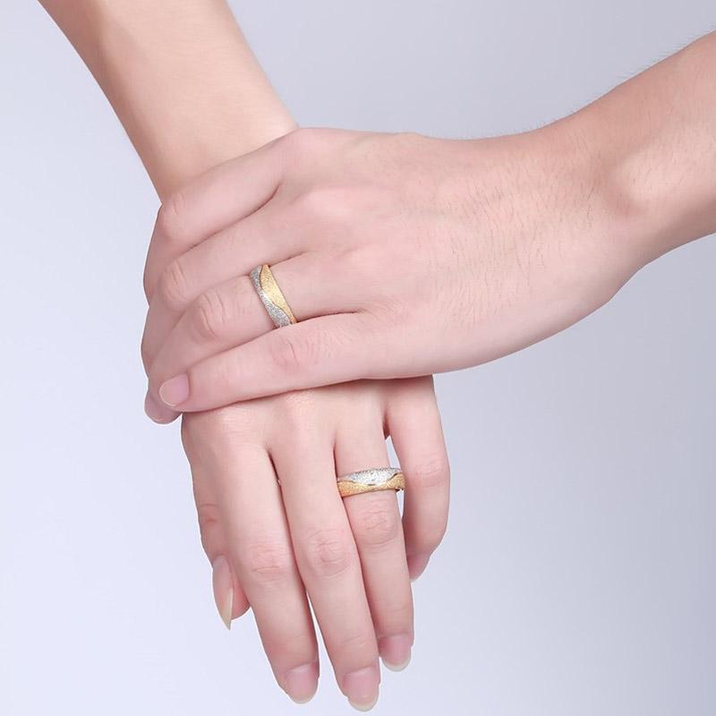 Vnox couple engagement ring for women men sand blasted - V.I.P Digital Presence