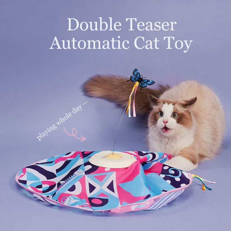 Fluttering Butterfly Cat Toys Interactive Cat Sticks Pet Kitten Can't Resist Mystery Motion Concealed Game Toy Automatic Teasing - V.I.P Digital Presence