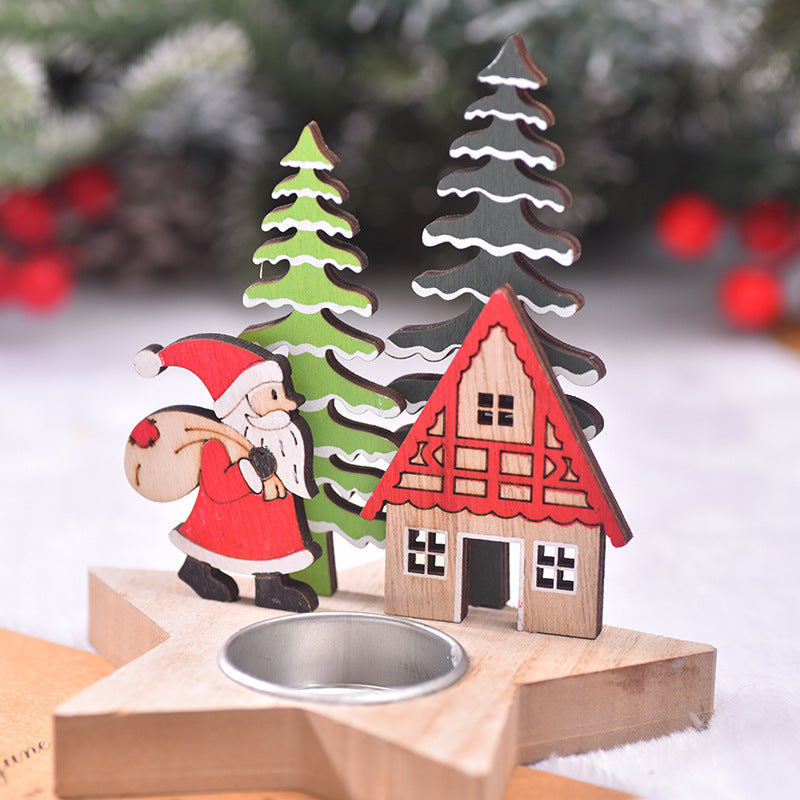 Christmas Decoration New Product Christmas Wooden Candle Stand Desktop Decoration Christmas Daily Necessities - V.I.P Digital Presence