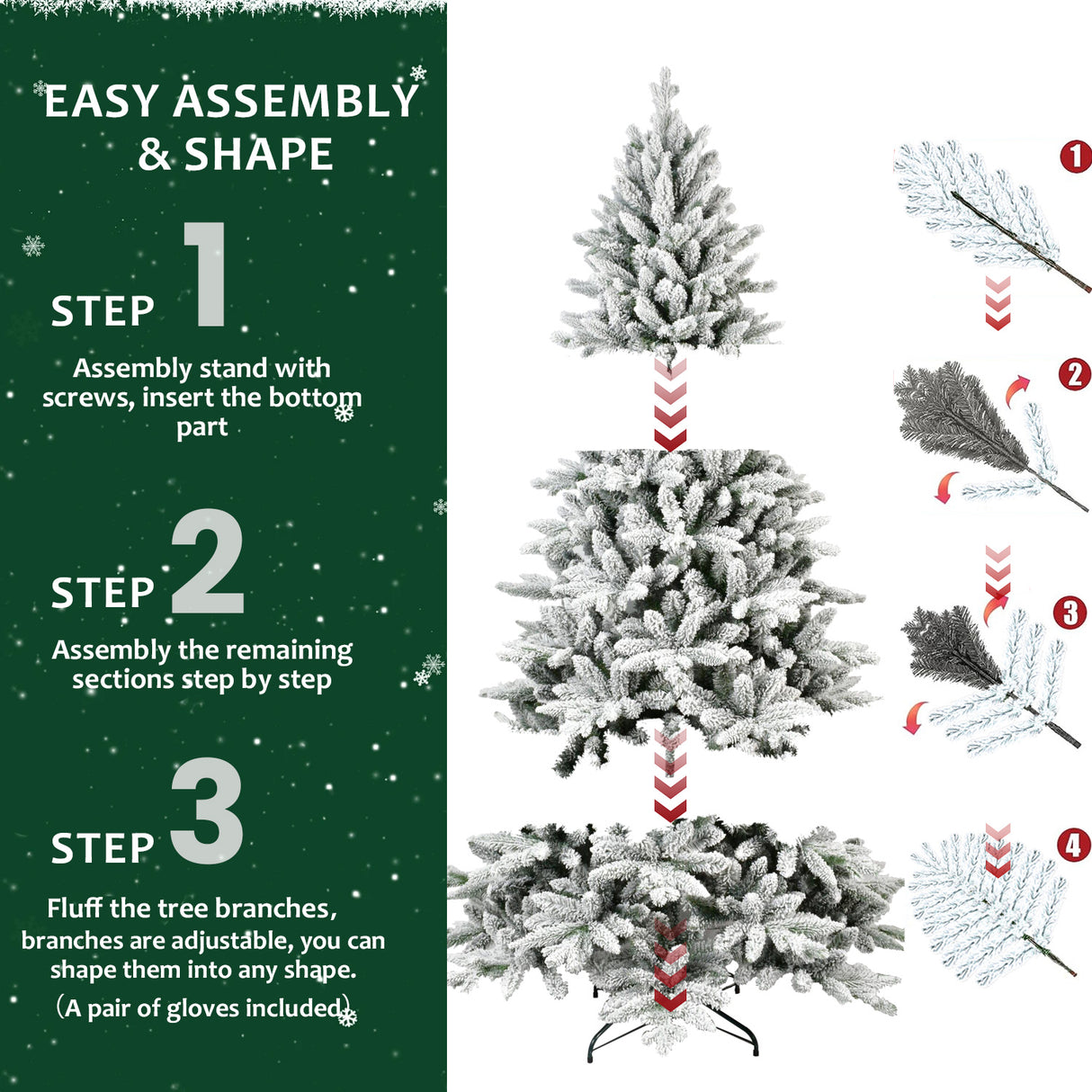 5FT PE&PVC Flocked Christmas tree - V.I.P Digital Presence