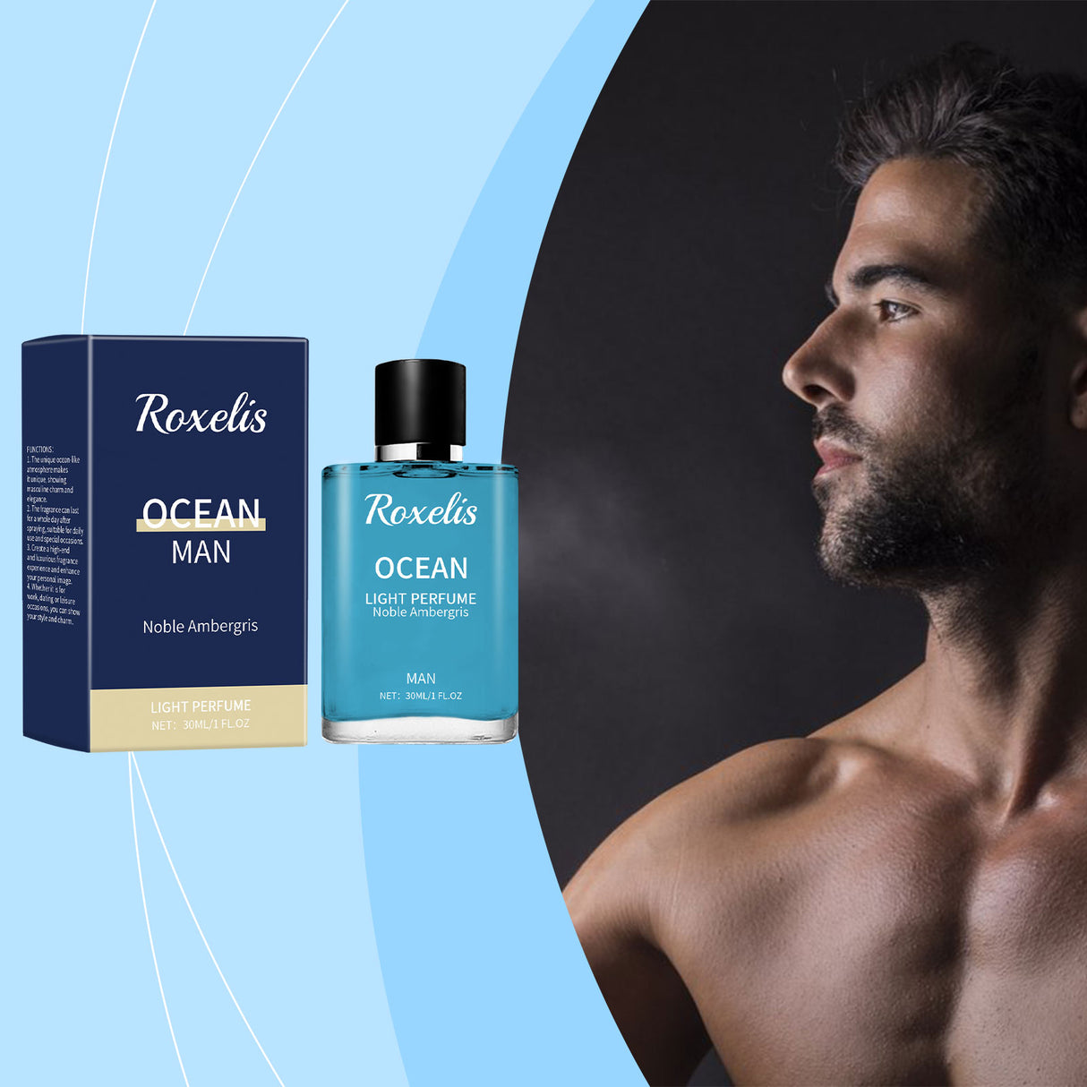Ambergris Blue Ocean Perfume Men's Charm Atmosphere Permanent Light Fragrance Ocean Blue Notes - V.I.P Digital Presence