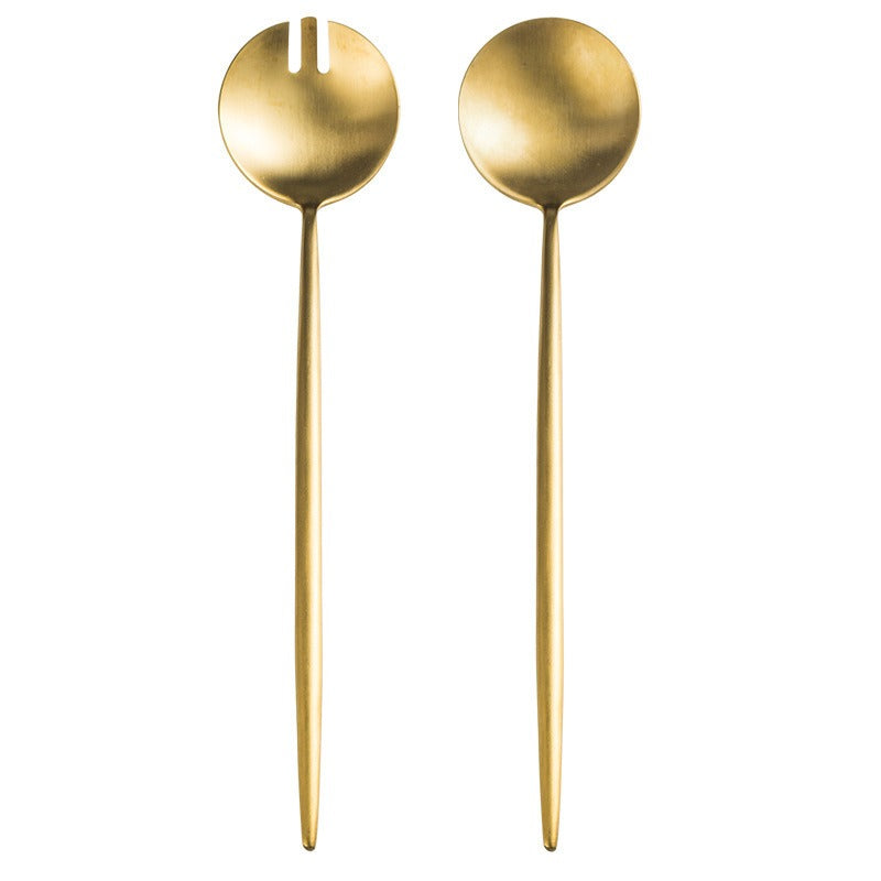 304 stainless steel salad spoon fork ins style Portuguese split spoon fork hotel shared spoon - V.I.P Digital Presence
