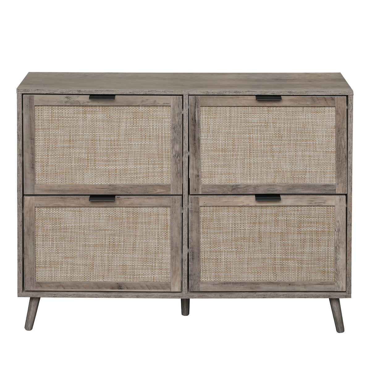 4 Door Shoe Rack, Freestanding Modern Shoe Storage Cabinet, for Entryway - V.I.P Digital Presence