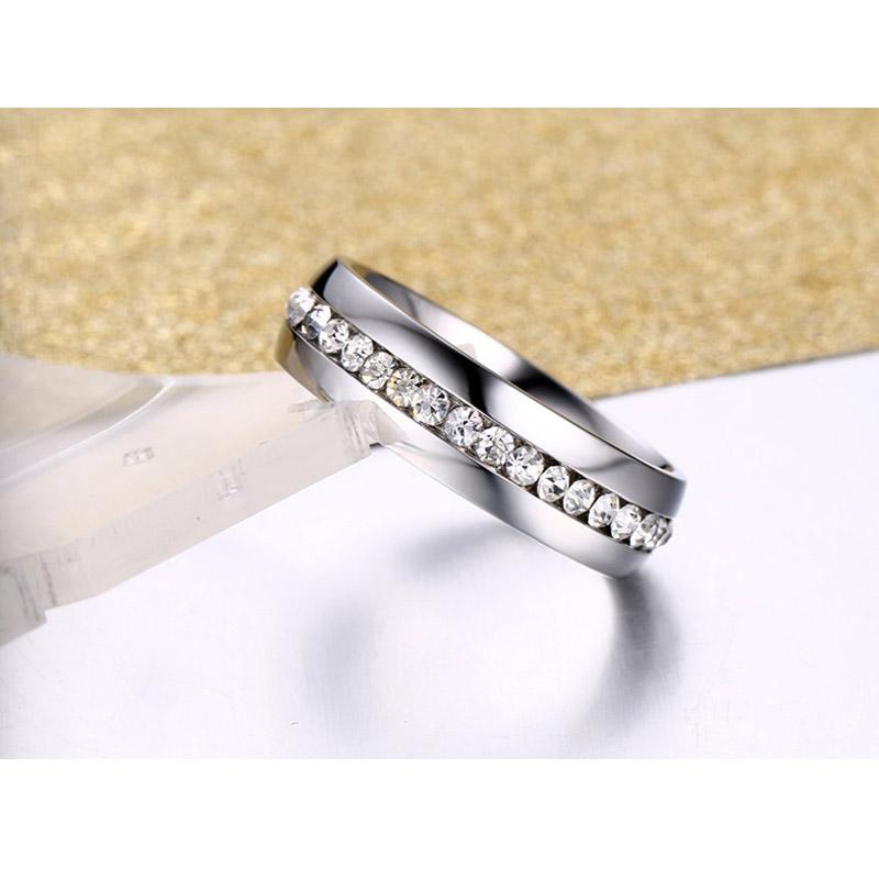 crystal wedding ring for women 6mm stainless steel engagement - V.I.P Digital Presence