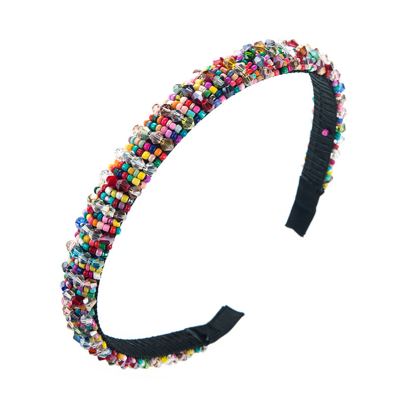 Hand Woven Beaded Headband Female Baroque Beaded Hair Binding Korean Version Net Red Wash Face Hair Accessories - V.I.P Digital Presence