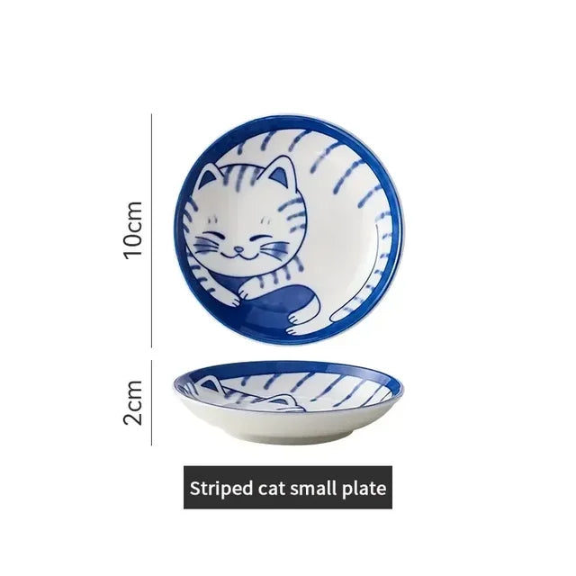 Cat dish cartoon ceramic dish household dining table dipping dish soy sauce dish hot pot seasoning dish - V.I.P Digital Presence