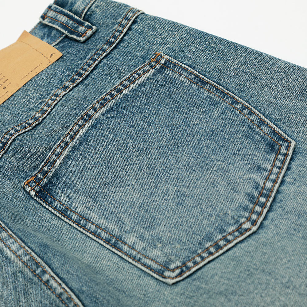 Hole-Washed Denim Long Pants Men's Loose Faded Whitewashed Wide-Leg Straight Trousers European and American Street Fashion Versatile Dad Pants - V.I.P Digital Presence