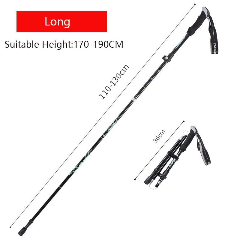 Anti Shock Walking Stick Telescopic Baton Trekking Stick Ultralight Aluminum Alloy Tactical Walking Canes 5-Section 1Piece