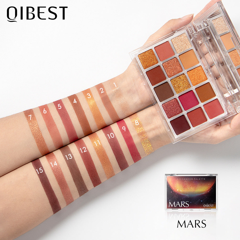 QIBEST Starry Eye Shadow Earth Color Mashed Potato Pearlescent Matte Glitter Eyeshadow Powder 15 Color Eyeshadow - V.I.P Digital Presence