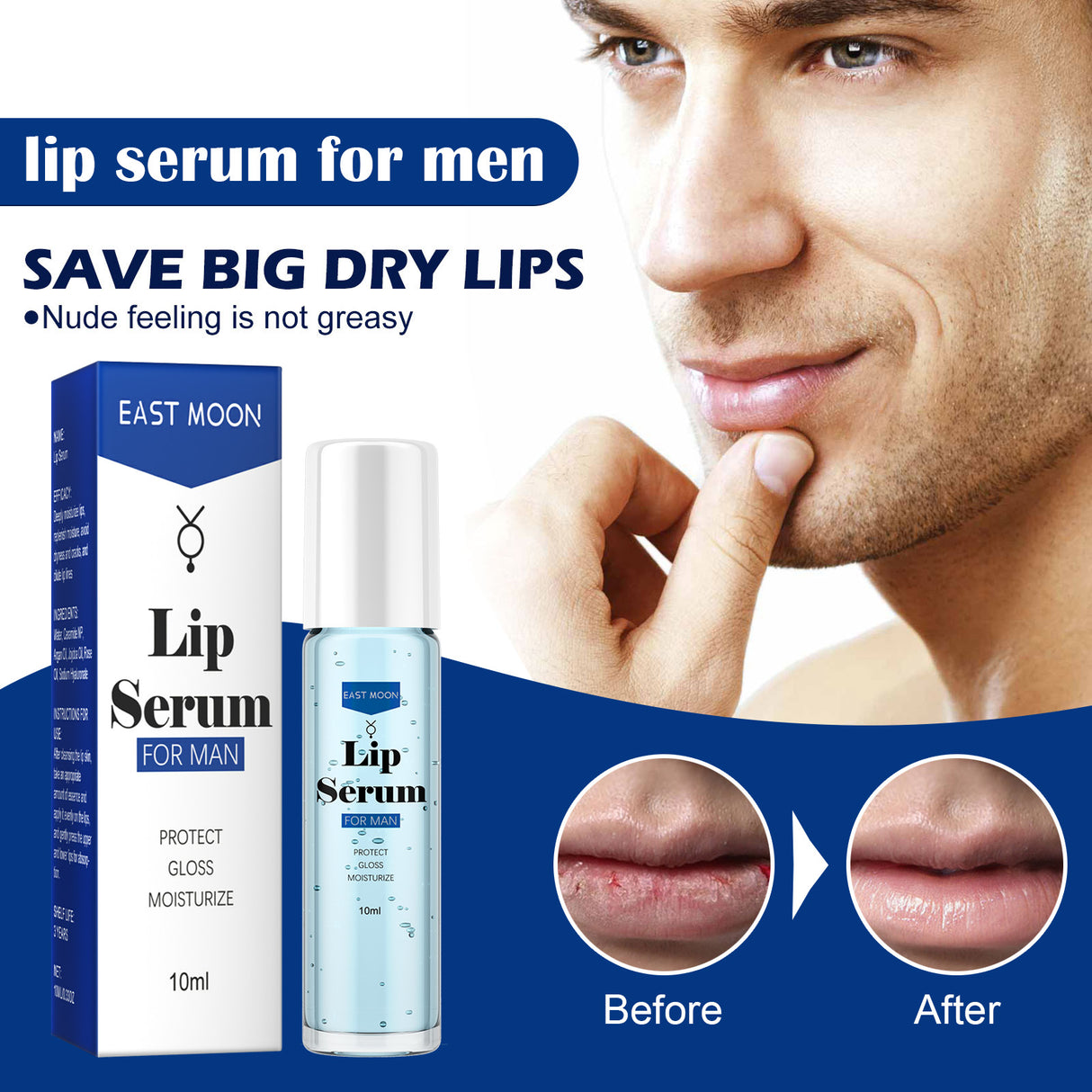 EAST MOON Lip Essence Rolling Lotion, Moisturize And Fade Lip Lines, Prevent Dry Crack And Dead Skin, Plump And Moisturize Lips - V.I.P Digital Presence