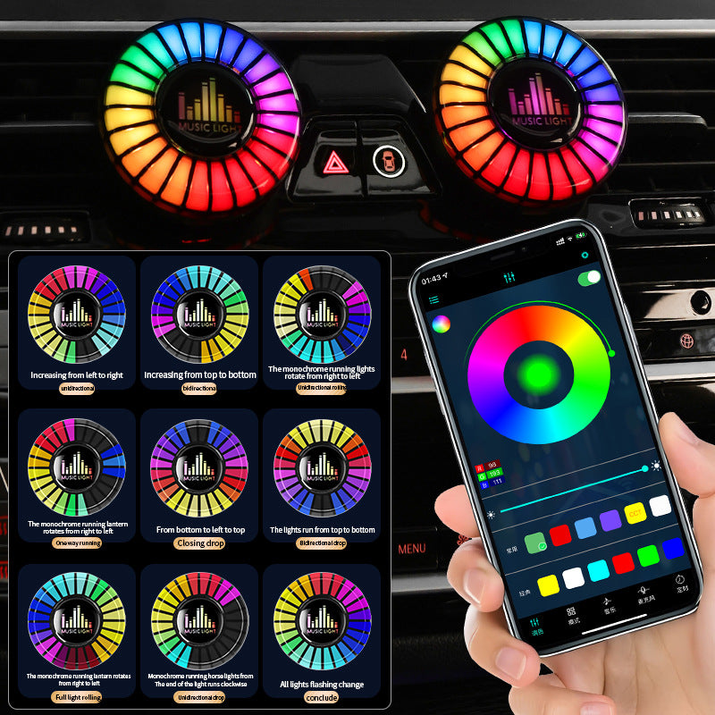 Car aromatherapy air outlet atmosphere light Car sound pickup light Car perfume voice-controlled rhythm light - V.I.P Digital Presence