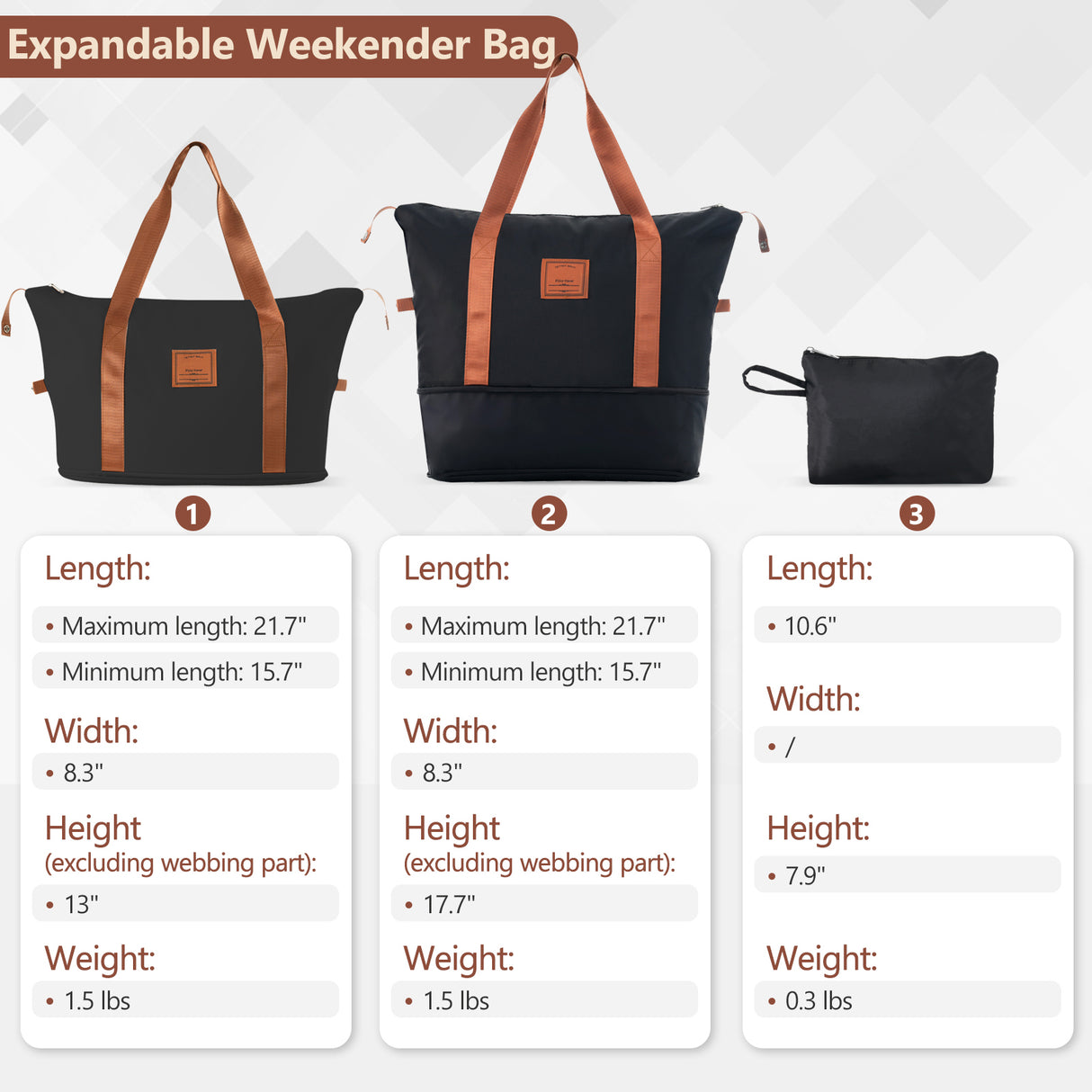 Hard shell luggage set 6-piece luggage set, expandable lightweight wheeled luggage, TSA lock, black brown - V.I.P Digital Presence