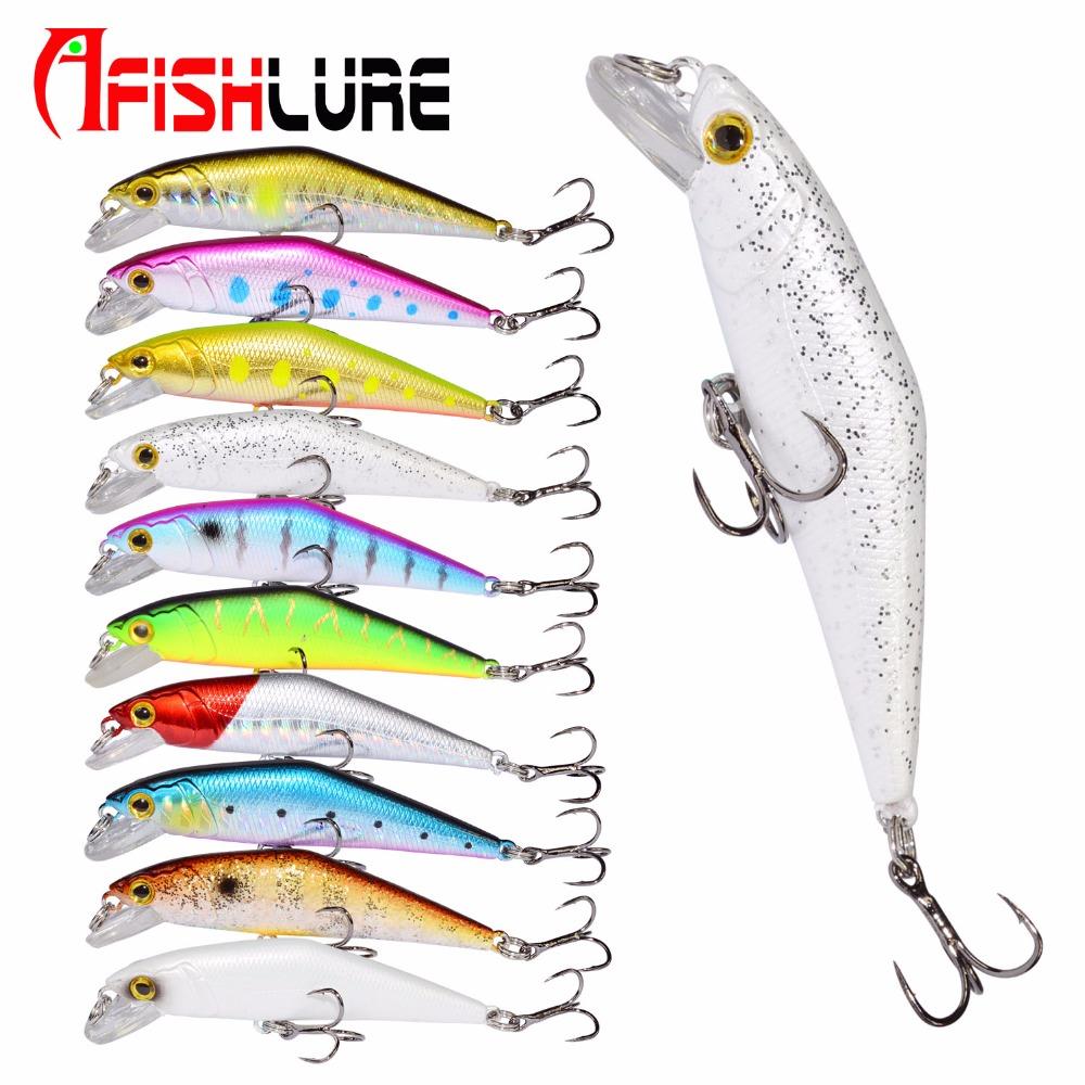 Señuelo de pesca de trucha AFISHLURE Bass Wobblers 66 mm/8 g Minnow Hard Baits Iscas Artificial Pesca Leurre