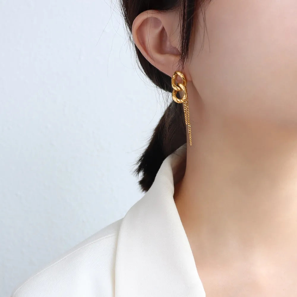 Titanium Steel Chain Shape Earrings - V.I.P Digital Presence