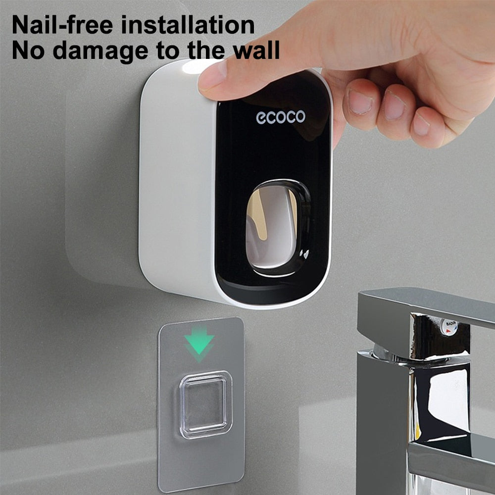 Automatic Toothpaste Dispenser Squeezers Toothpaste Tooth Dust-proof Toothbrush Holder Wall Mount Stand Bathroom Accessories Set - V.I.P Digital Presence