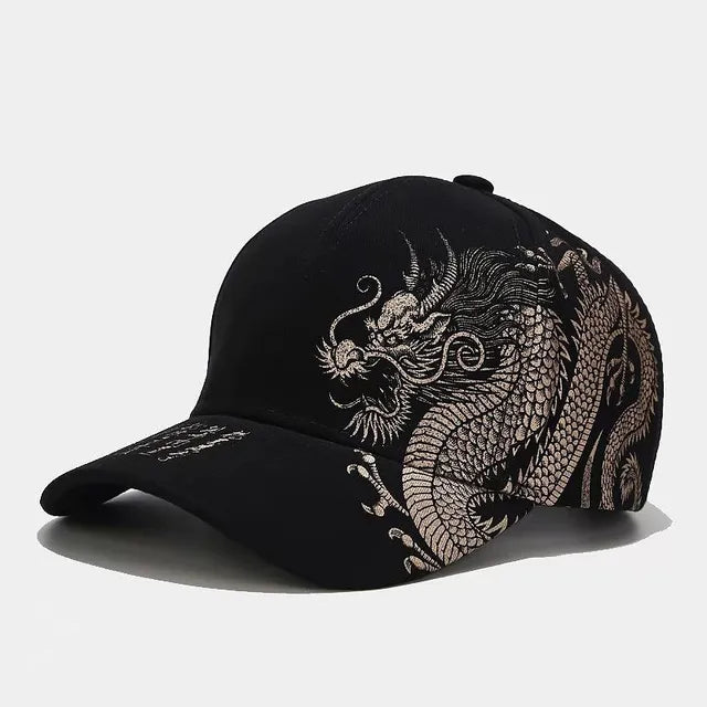Men and women universal new Chinese dragon printing paragraph duck tongue cap pattern neutral wind adjustable baseball cap - V.I.P Digital Presence