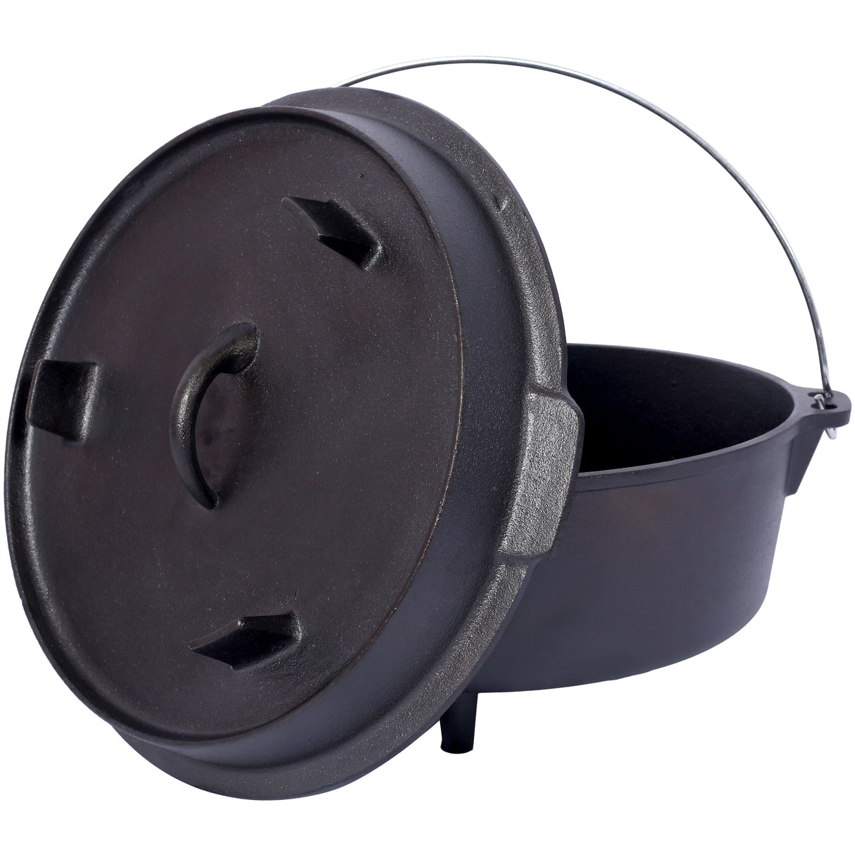 ast iron Dutch oven with lid, outdoor camping deep pot, used for camping, cooking, barbecue and leg rest, 8 Quart - V.I.P Digital Presence