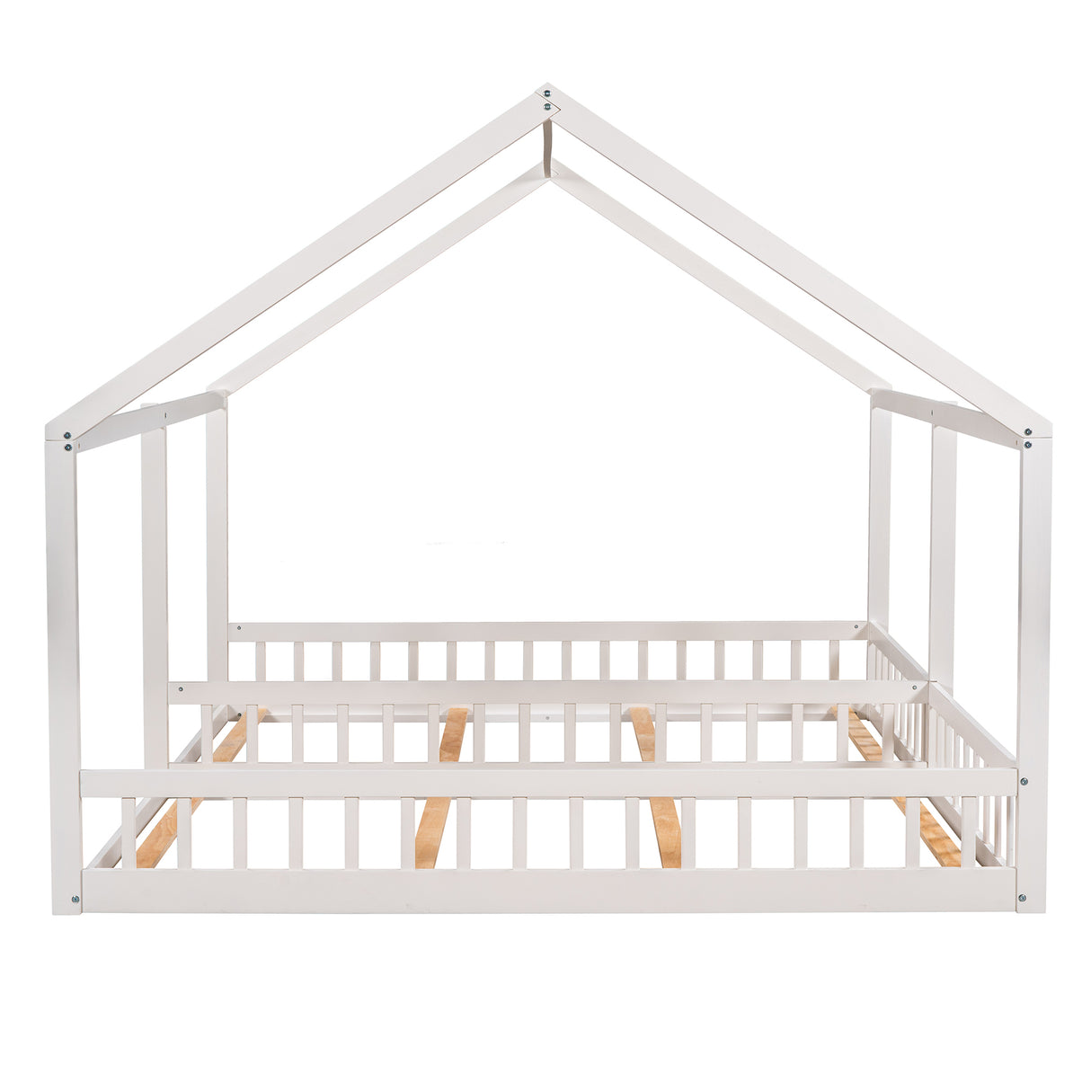 Twin Size House Platform Beds Two Shared Beds White