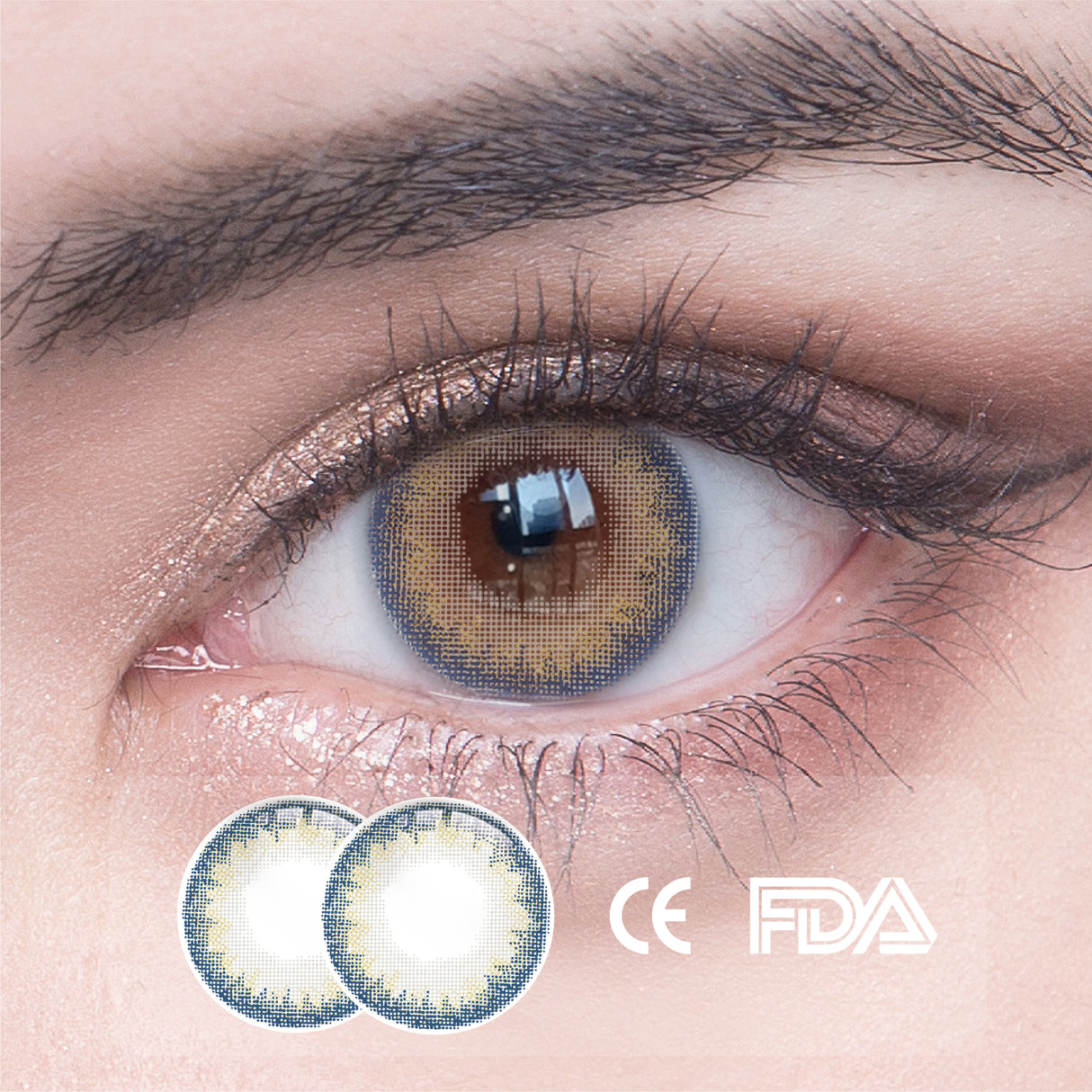 1Pcs FDA Certificate Eyes Beautiful Pupil Colorful Girl Cosplay Contact Lenses Blue(0-600°) - V.I.P Digital Presence