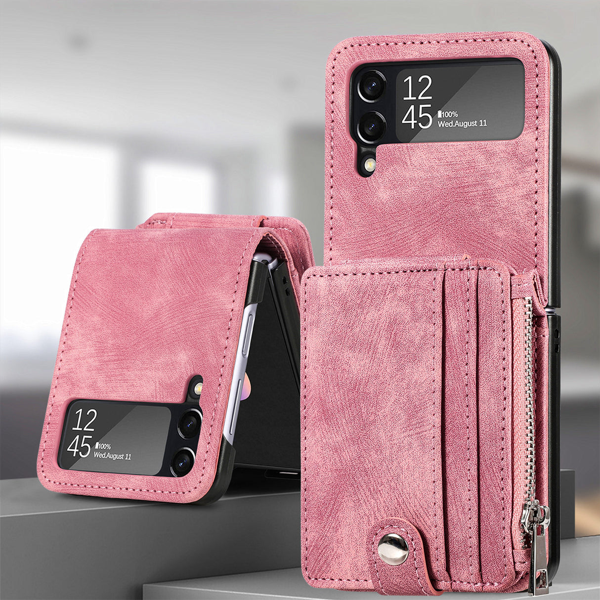 Suitable for Samsung Galaxy Z Flip4 folding phone case zipper card insertion protective cover Z Flip3 flip cover - V.I.P Digital Presence