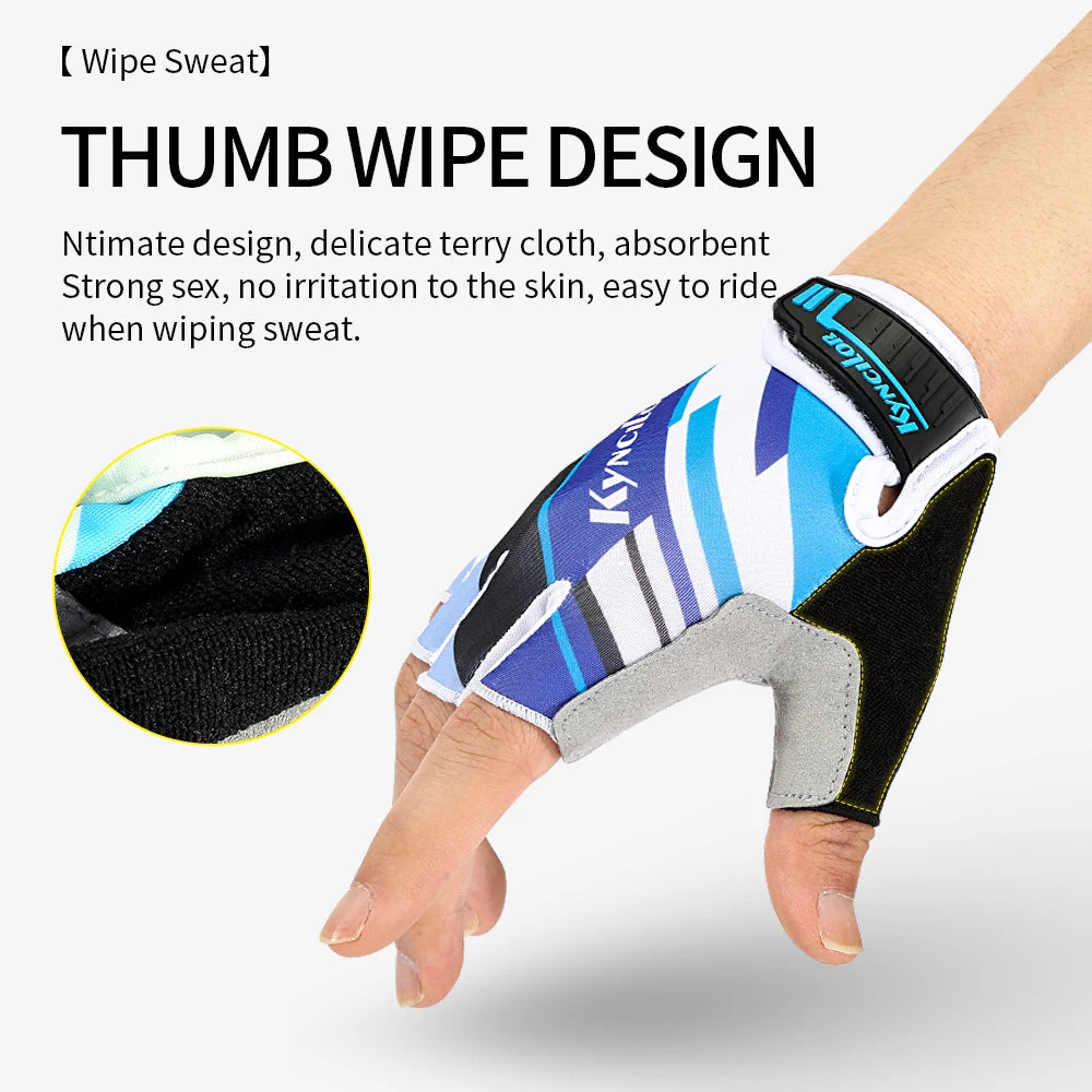Guantes de ciclismo al aire libre de medio dedo para hombres y mujeres, deportivos, fitness, transpirables, de licra, con dedos cortos.