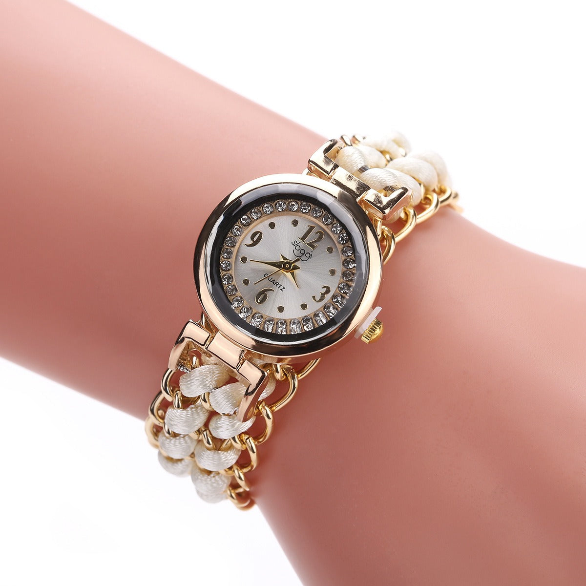 New small dial with diamond inlay Women's woven rope watch Women's creative fashion retractable rope quartz watch - V.I.P Digital Presence