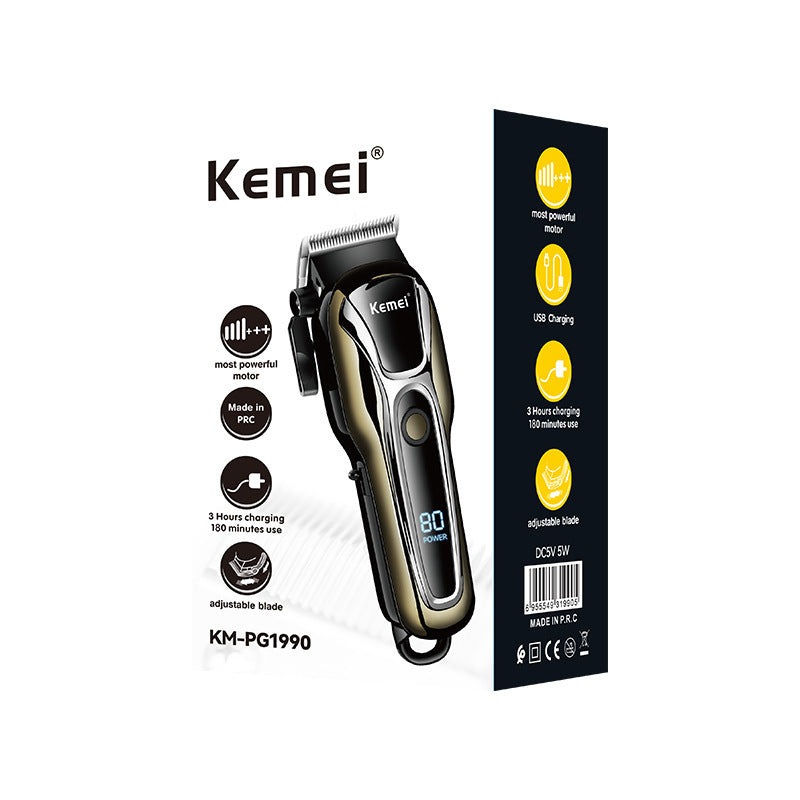 KM-1990PG Hair Clipper Electric Shaving Head High Power LCD Digital Display Electric Pushing Hair Salon Special - V.I.P Digital Presence