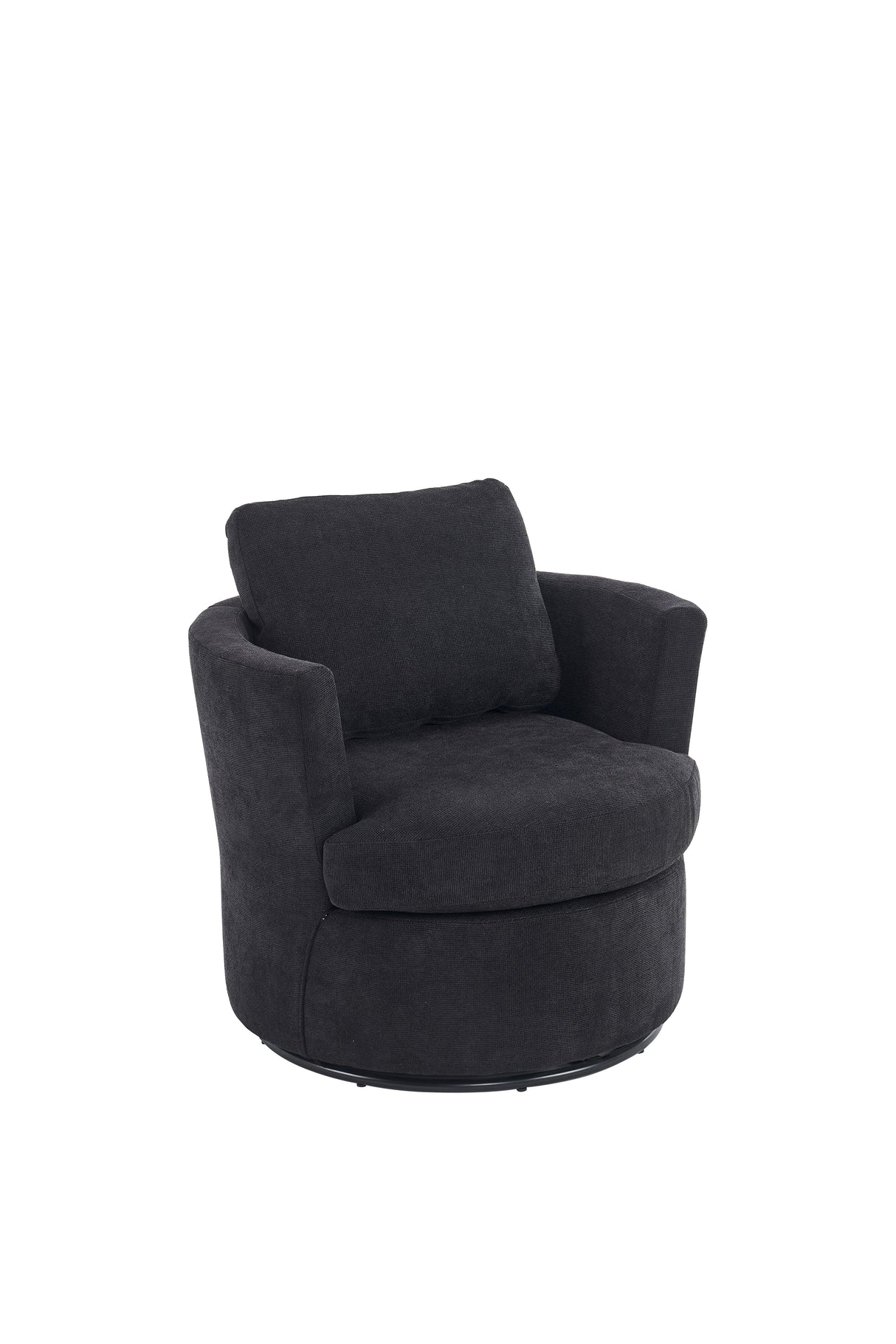 Rotating bucket chair living room comfortable circular sofa chair 360 degree rotating bucket chair armchair (black) - V.I.P Digital Presence