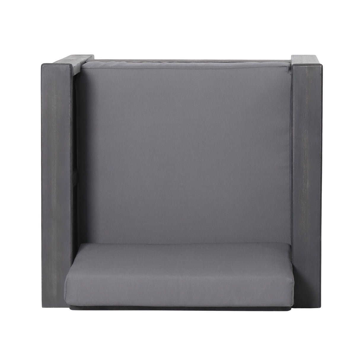 Outdoor Acacia Wood Club Chairs with Cushions, Dark Gray, 27.75"D x 32"W x 27.75"H - V.I.P Digital Presence