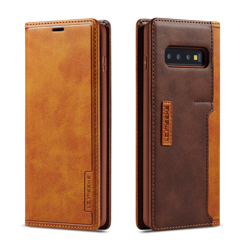 Funda para teléfono con tapa simple y diseño de piel de becerro para Apple iPhone 13, con tarjetero externo y soporte para negocios