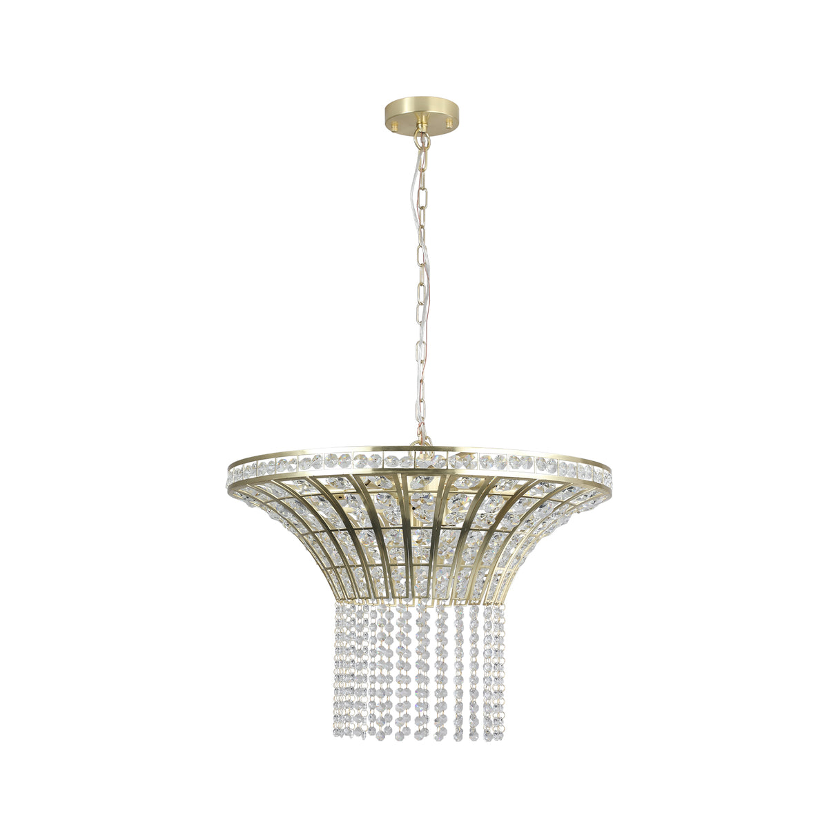 (Same as W1340120181/L5021) 8-Light 23.6" Wide Crystal Waterfall Chandelier (Bulb Not Included) - V.I.P Digital Presence