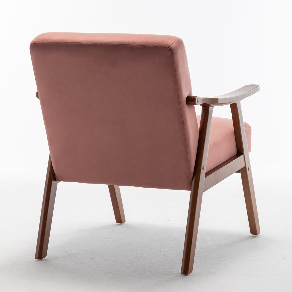 Mid-Century Modern Chair, Living Room Chair with Solid Wood Frame, Accent Chair Extra-Thick Backrest, Wingback Chair for Bedroom - V.I.P Digital Presence