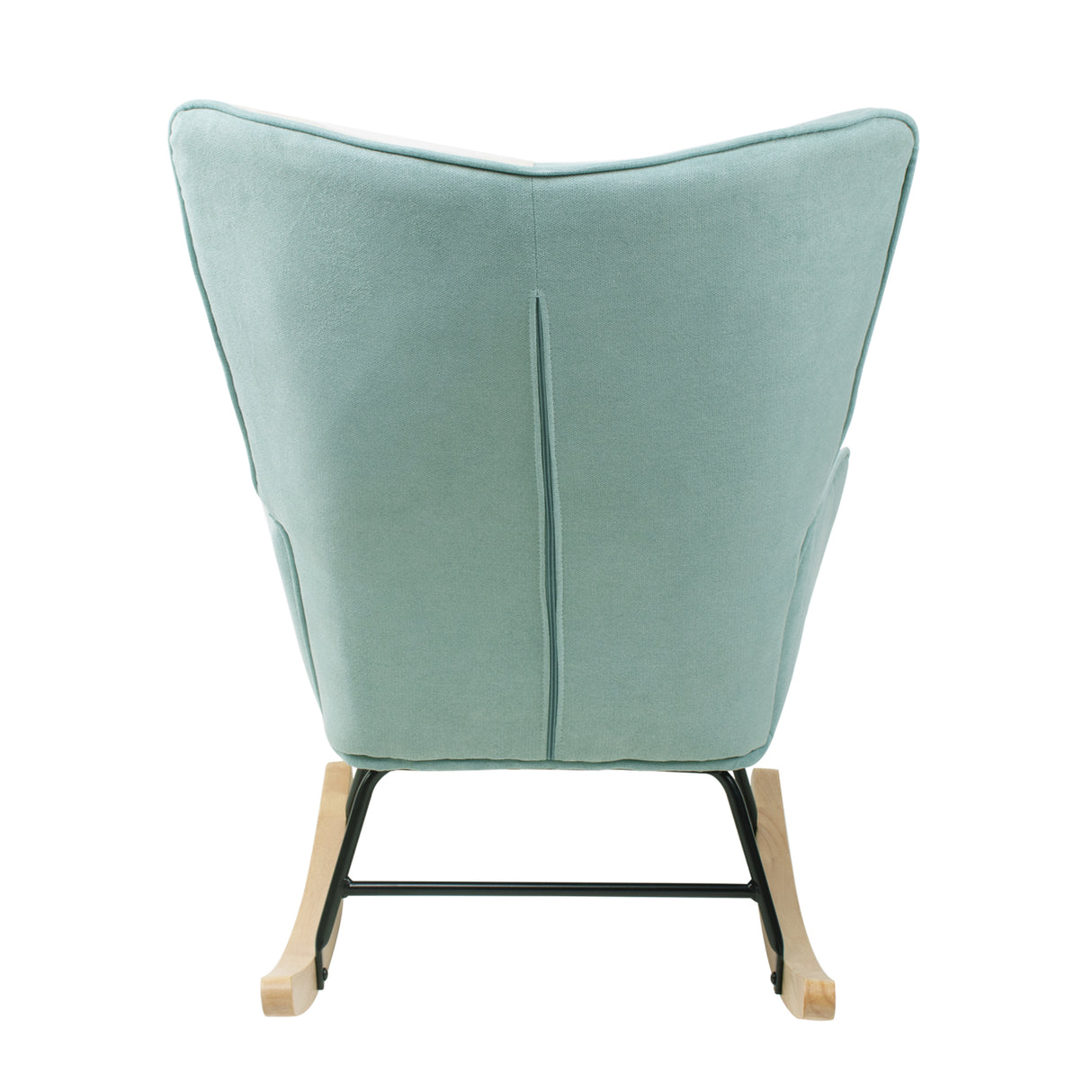 Rocking Chair with ottoman, Mid Century Fabric Rocker Chair with Wood Legs and Patchwork Linen for Livingroom Bedroom - V.I.P Digital Presence