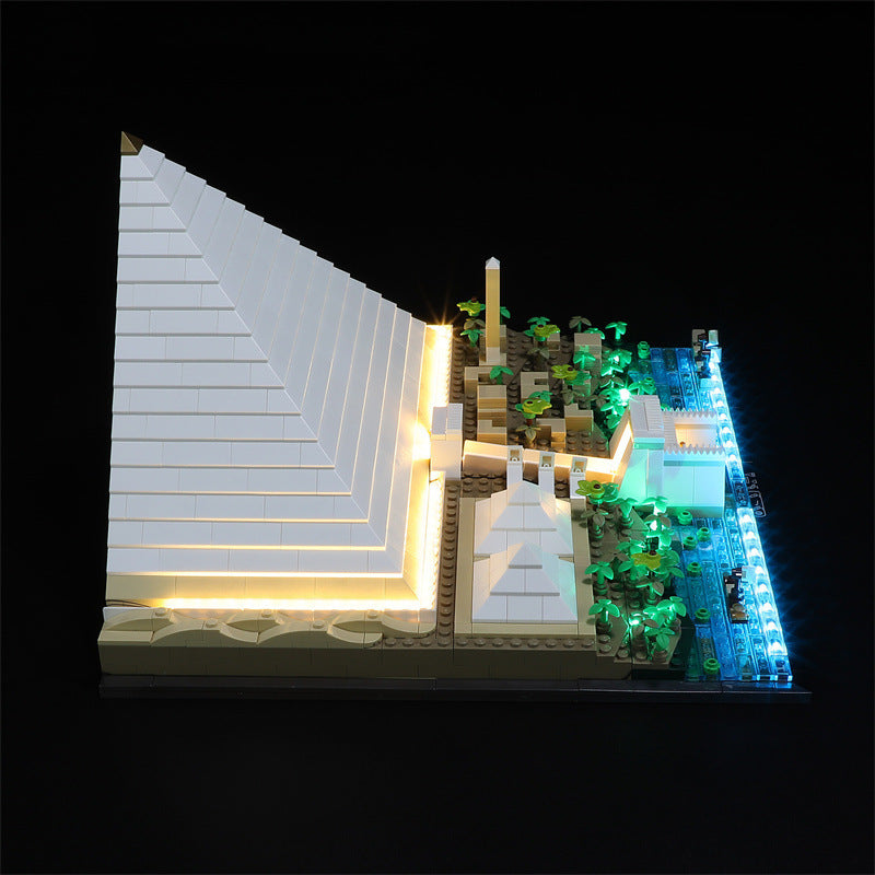Compatible with LEGO 21058 Giza Pyramid building blocks, LED lighting fixtures, and building supporting lighting - V.I.P Digital Presence