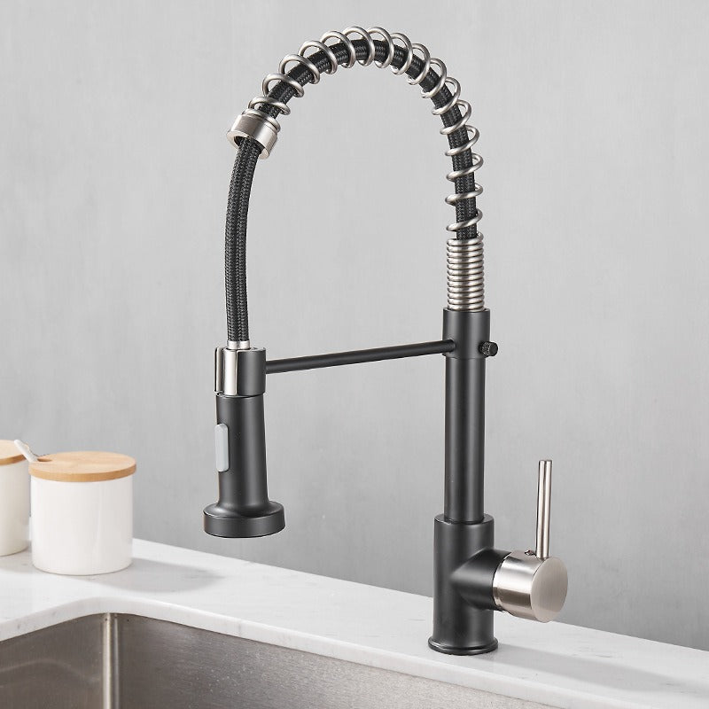 All copper rotatable cold and hot water dual mode sink, kitchen spring faucet - V.I.P Digital Presence