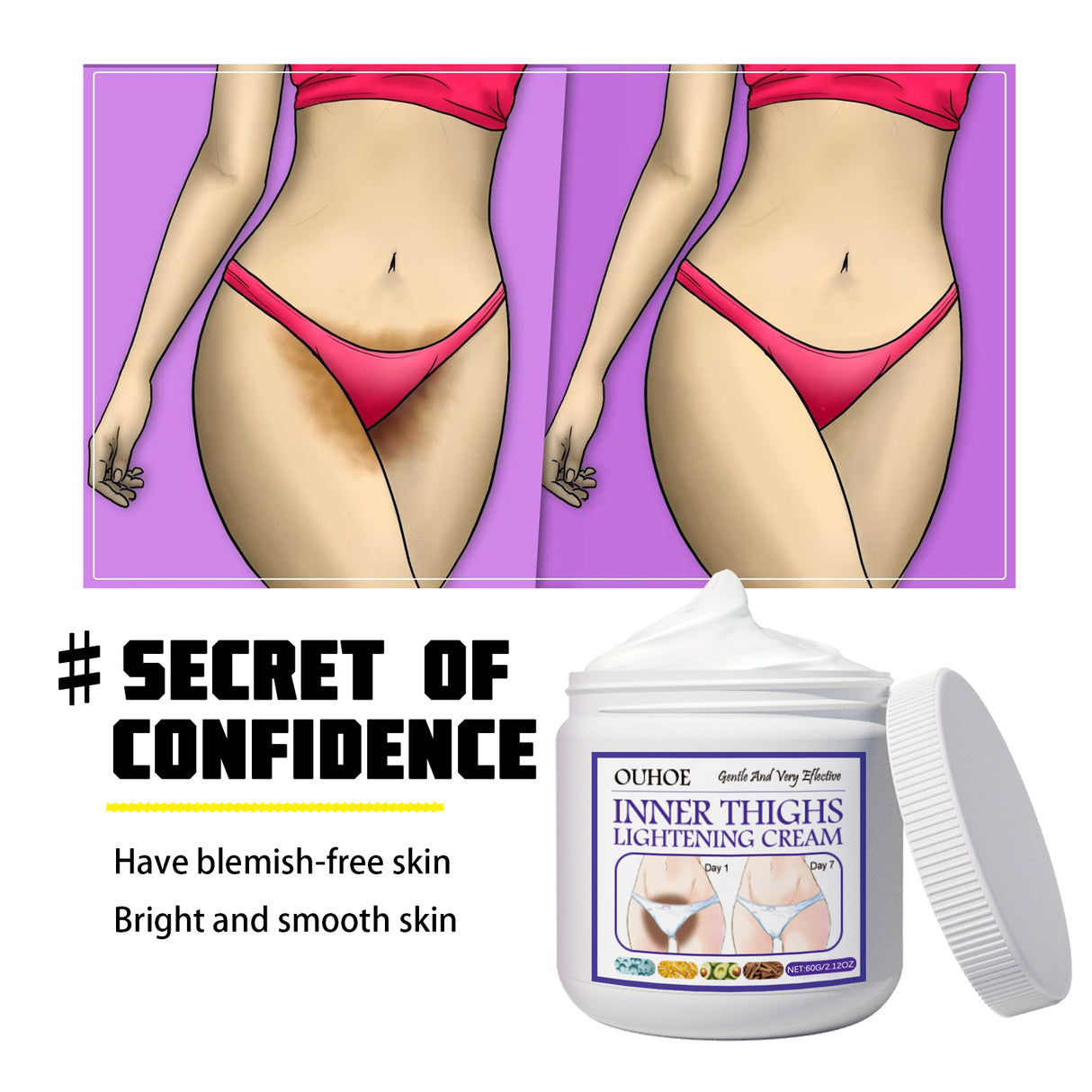 Thigh Beauty Cream, Brightening Inner Thighs, Hydrating And Moisturizing Skin, Cleansing And Caring Leg Beauty Cream - V.I.P Digital Presence