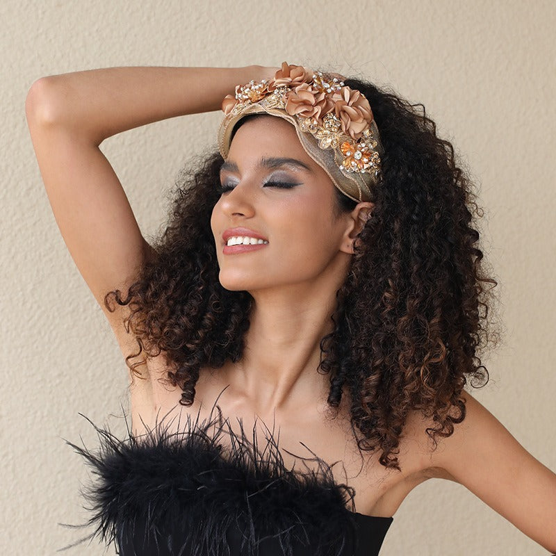 Fabric Flower Heavy Industry Wide Edge Crystal Super Immortal Women's Headband - V.I.P Digital Presence