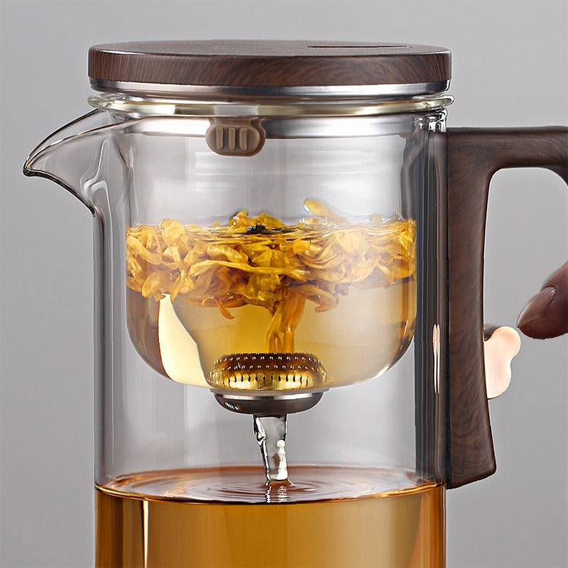 Xiaoman Waist new rodless elegant cup, one click magnetic suction filter glass tea pot, automatic tea separation tea cup - V.I.P Digital Presence