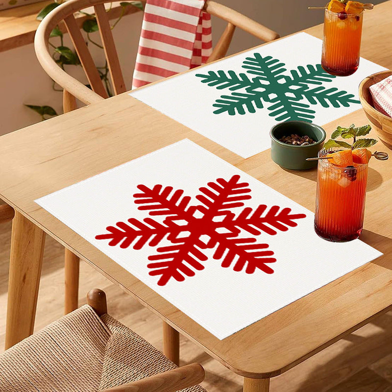 Christmas snowflake print placemat Christmas party decoration table mat living room dining table insulation mat - V.I.P Digital Presence