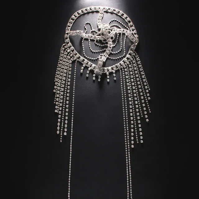New Tassel Hair Chain Bridal Headpiece for Women Rave Accessories Stage Rhinestone Geometric Head Chain Hat Jewelry Gifts - V.I.P Digital Presence