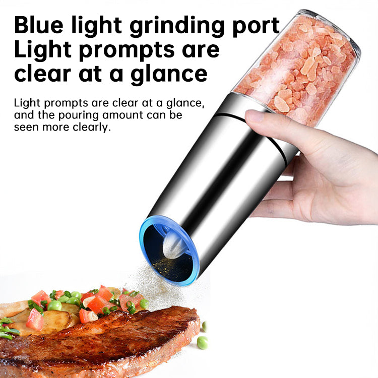 Electric Spice Grinder: Automatic, Gravity-Operated, LED Light, Adjustable Coarseness - V.I.P Digital Presence