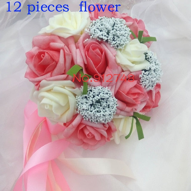 Bride Holding Flowers Romantic Wedding Colorful Bride 's Bouquet Red Pink Blue And Purple Bridal - V.I.P Digital Presence