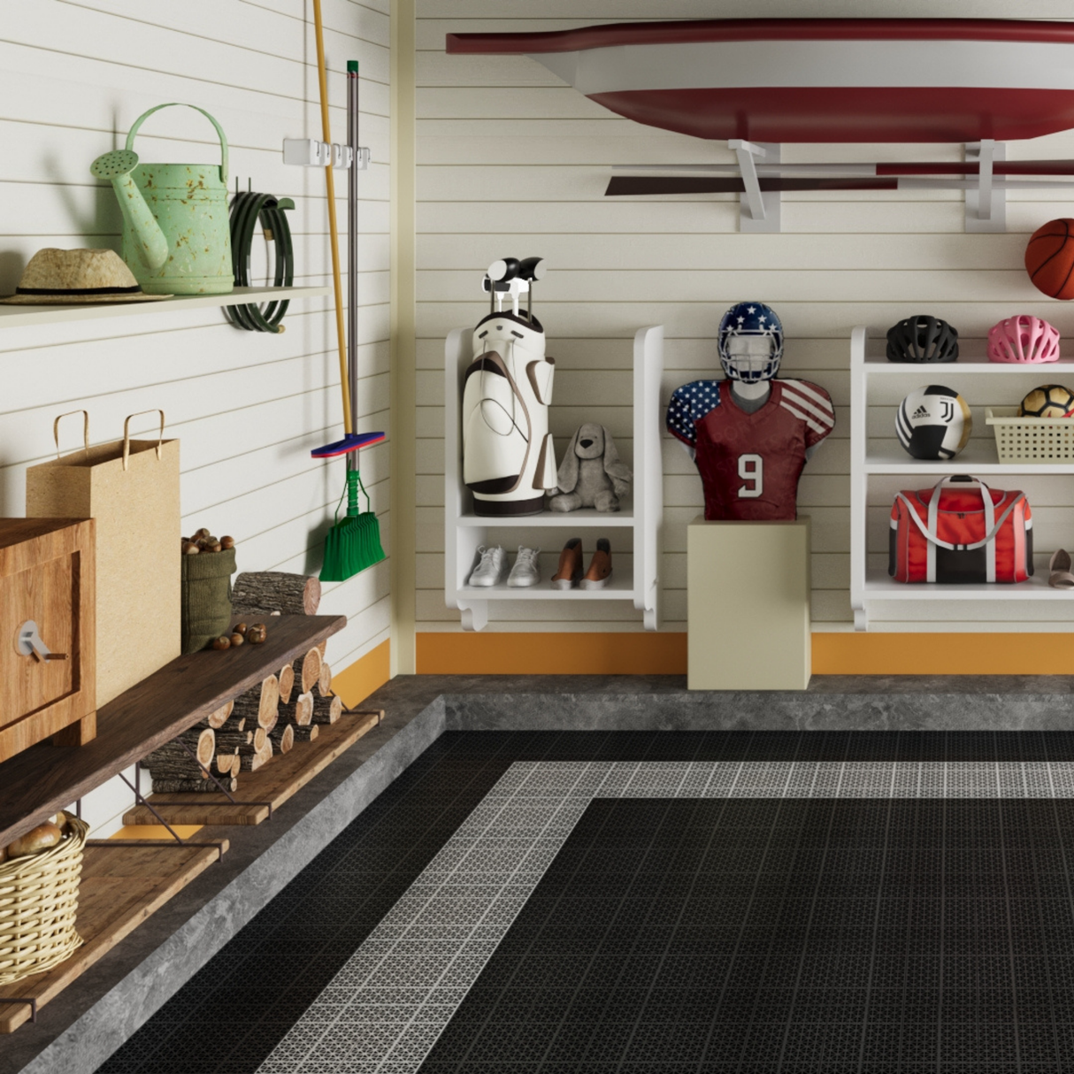 12 x 12 inch black interlocking deck tiles, plastic waterproof, weighing up to 6613 pounds, with a rose pattern pack of 12 - V.I.P Digital Presence