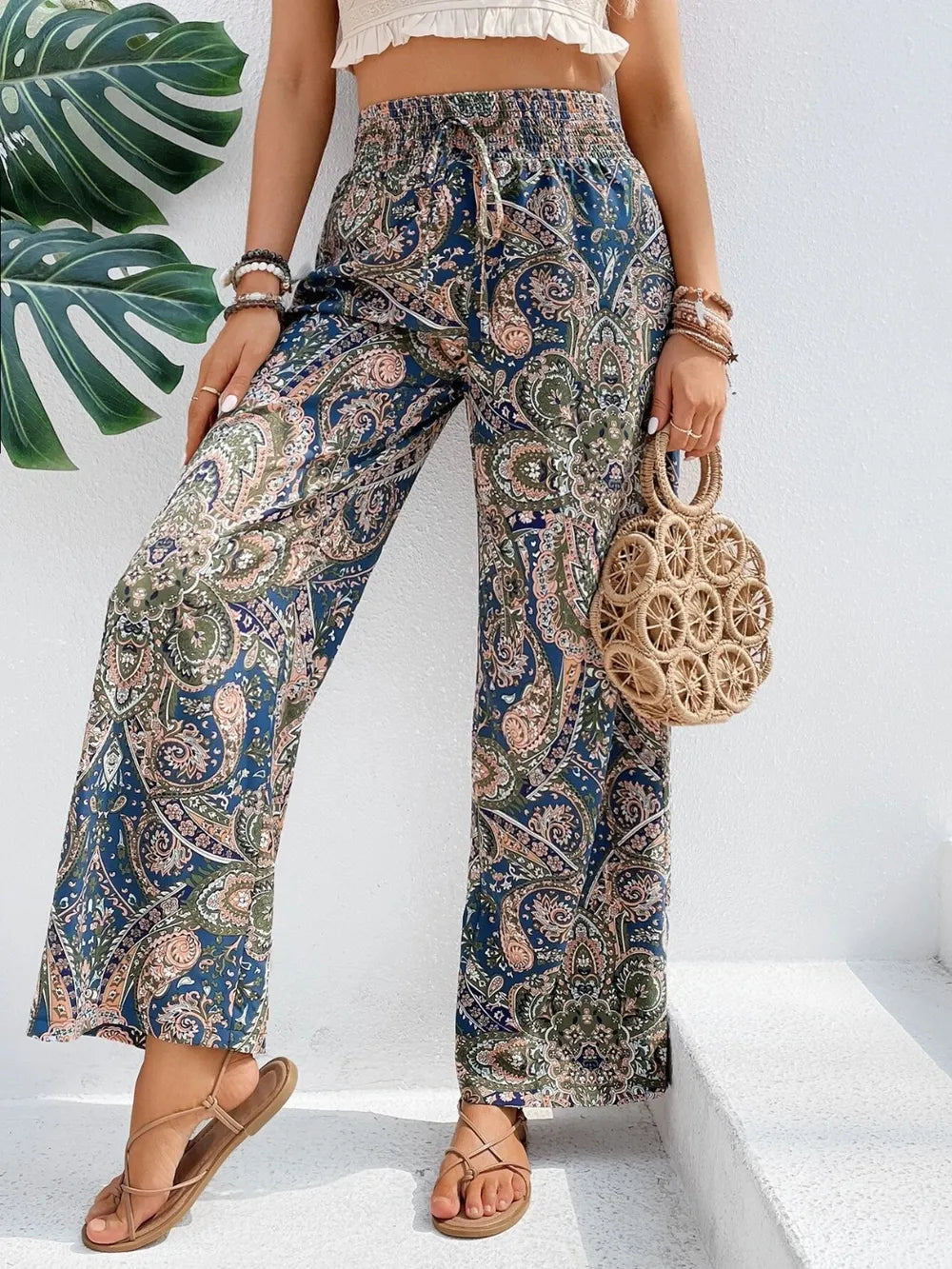 Printed Wide Leg Pants - V.I.P Digital Presence